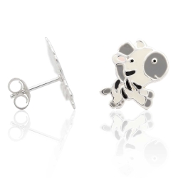 Ohrstecker 925 Sterling Silber mit Zebra