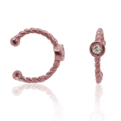 Ear Cuff 925 Sterling Silber rosévergoldet Ohrklemme mit Zirkonia