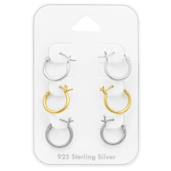 Ohrringe Creolen Set 925 Sterling Silber