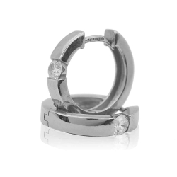 Ohrringe Creolen 925 Sterling Silber mit Zirkonia 17mm