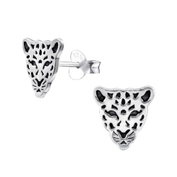 Ohrstecker 925 Sterling Silber mit Leopard