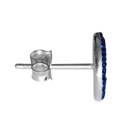 Ohrstecker 925er Sterling Silber mit kleinen Kugeln in blau 6mm