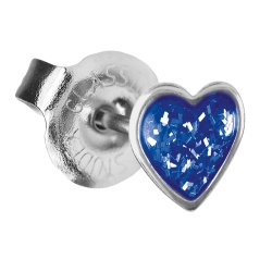 Ohrringe Studex Erstohrstecker Chirurgenstahl Glitterline mit Herz in blau Studex System 75