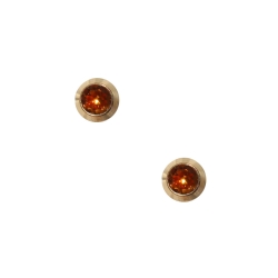 Erstohrstecker Chirurgenstahl vergoldet Sterile Ohrstecker Zarge mit Stein in orange 3mm