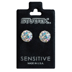 Studex Sensitive Chirurgenstahl Ohrstecker Feuerball Kristall aurora borealis 6 mm