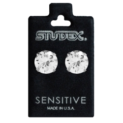 Studex Sensitive Chirurgenstahl Ohrringe Ohrstecker mit rundem Zirkonia 4-7mm