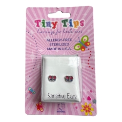 Studex Sensitive Tiny Tips Chirurgenstahl Ohrstecker Glitterline mit Schmetterling