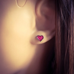 Studex Sensitive Tiny Tips Chirurgenstahl Ohrstecker Glitterline mit Herz in pink