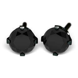 Studex Sensitive Chirurgenstahl DLC Ohrringe Ohrstecker Zirkonia 5mm in schwarz