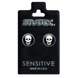 Chirurgenstahl Ohrstecker Ohrringe mit Totenkopf Studex Sensitive