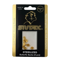8er Set Studex Sensitive Ohrstecker Verschlüsse 316L Chirurgenstahl vergoldet 6mm