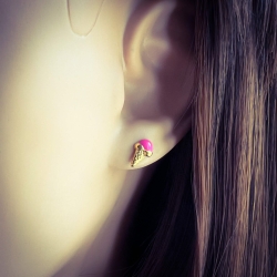 Studex Sensitive Tiny Tips Chirurgenstahl Ohrstecker Ohrringe vergoldet Eiscreme in pink