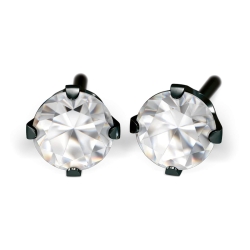 Studex System 75 Erstohrstecker Chirurgenstahl Sterile Ohrstecker Noir Zirkonia 4mm in transparent
