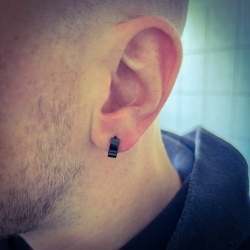 Titan Creolen Ohrringe 13mm x 4,5mm schwarz