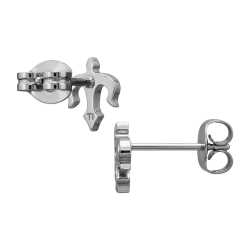 Titan Ohrringe Ohrstecker mit Fleur de Lis