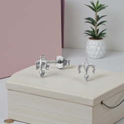 Titan Ohrringe Ohrstecker mit Fleur de Lis