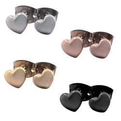 Titan Ohrringe Ohrstecker in verschiedenen Farben mit Herz