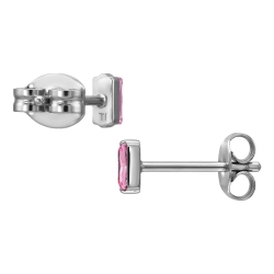 Titan Ohrringe Ohrstecker mit Zirkonia in pink