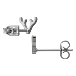 Titan Ohrringe Ohrstecker mit Hirschgeweih 7mm