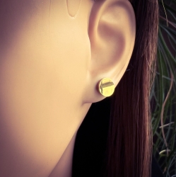 Titan Ohrringe Ohrstecker mit Kreis 8mm goldfarben