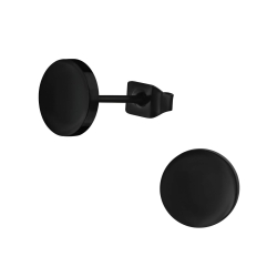 Titan Ohrringe Ohrstecker mit Kreis 4-8mm schwarz