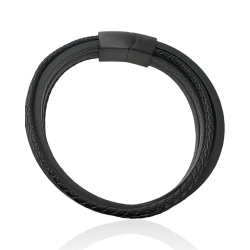 MARTIN1985 Echtleder Armband Unisex Damen Herren mit magnetischem Edelstahlverschluss Geschenkverpackung
